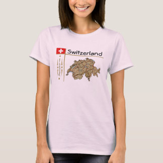 Switzerland Map + Flag + Title T-Shirt