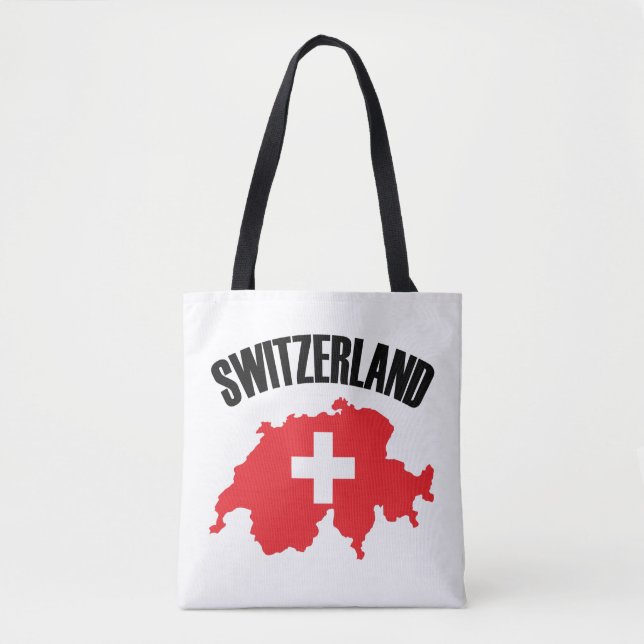 Switzerland Map Flag Tote Bag (Front)