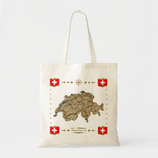 Switzerland Map + Flags Bag