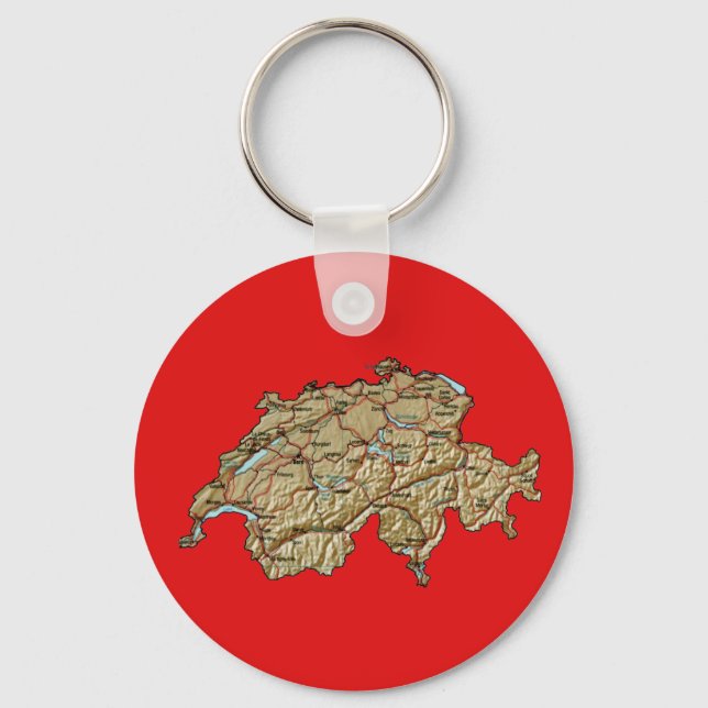 Switzerland Map Keychain (Front)
