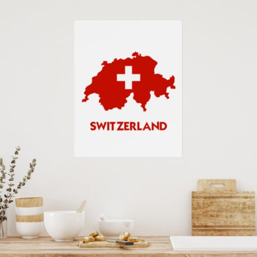 SWITZERLAND MAP POSTER | Zazzle