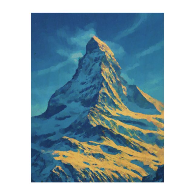 Switzerland Matterhorn Wood Wall Art (Front)