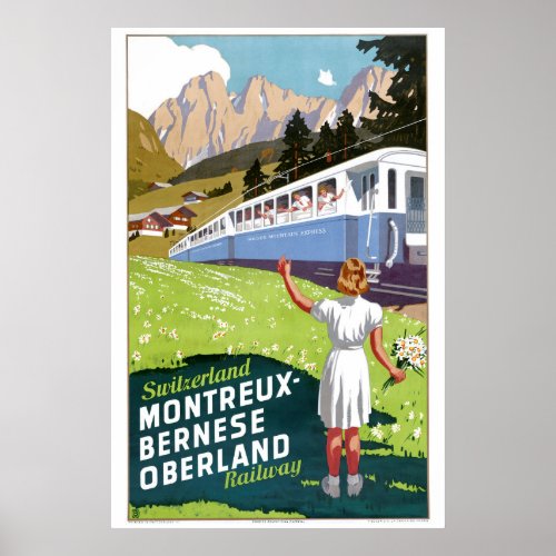 Switzerland Montreux_Bernese Oberland Railway Poster