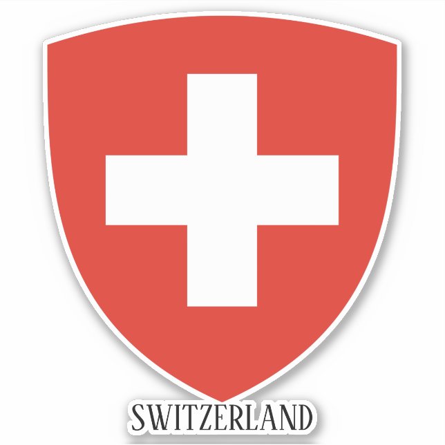 Switzerland National Coat Of Arms Patriotic  Sticker (Front)