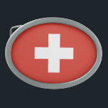 Switzerland National Flag Belt Buckle<br><div class="desc">Switzerland National Flag Oval Belt Buckle</div>