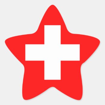 Switzerland National Flag Star Sticker by abbeyz71 at Zazzle