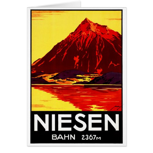 Switzerland Niesen Vintage Travel Poster Restored