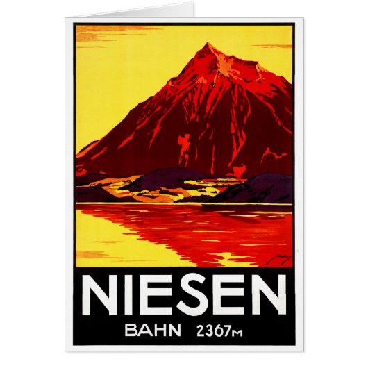 Switzerland Niesen Vintage Travel Poster Restored (Front)