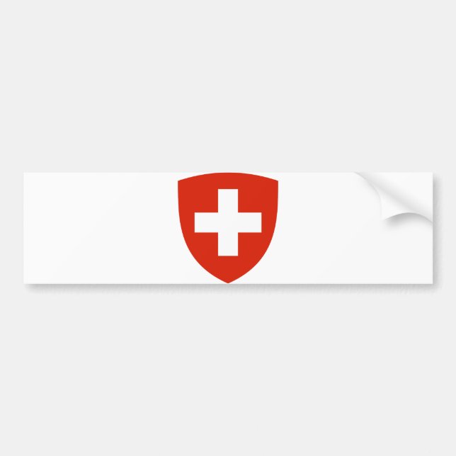 Switzerland Official Coat Of Arms Heraldry Symbol Bumper Sticker (Front)