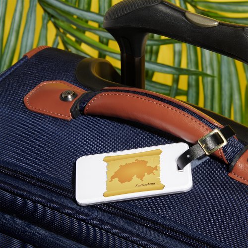 Switzerland On A Parchment Luggage Tag