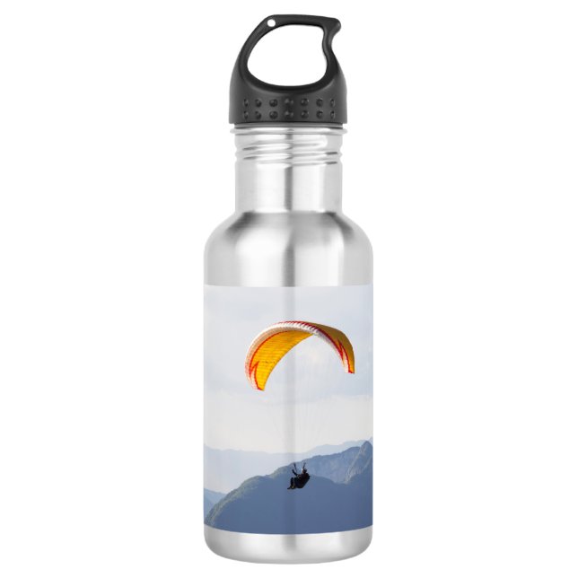 Switzerland Paraglider Orange Stainless Steel Water Bottle (Front)