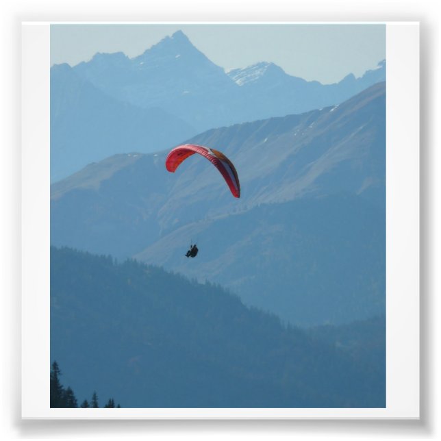 Switzerland Paraglider Photo Print (Front)