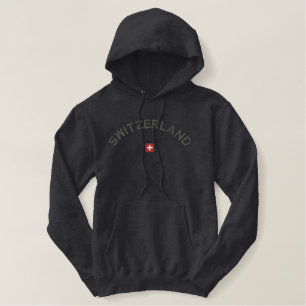 Switzerland Pullover Hoodie With Swiss Flag
