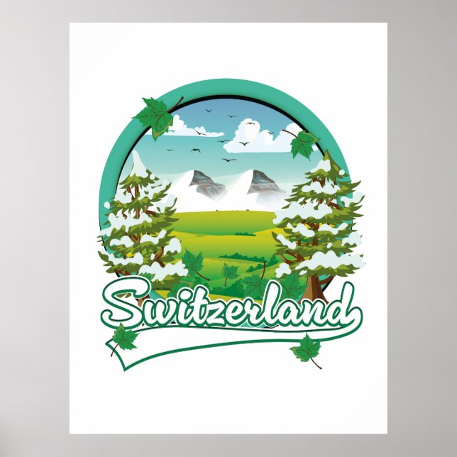 Switzerland retro travel logo poster (Front)