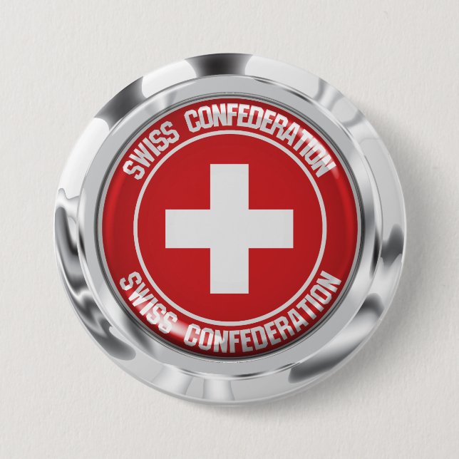 Switzerland Round Emblem Button (Front)