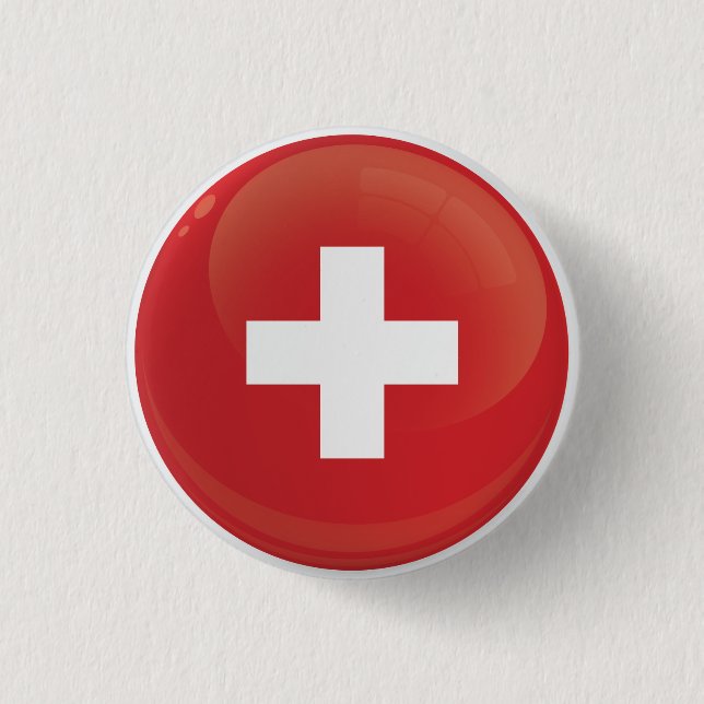 Switzerland  Round Icon Flag Button (Front)