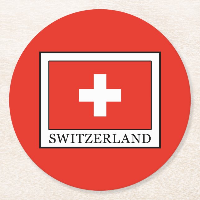 Switzerland Round Paper Coaster (Front)