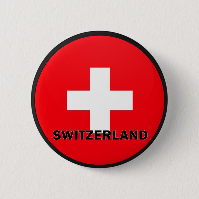 Switzerland Roundel quality Flag Pinback Button (Front)