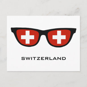 Switzerland Shades custom text & color postcard