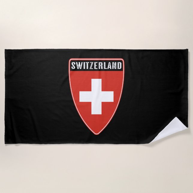 Switzerland Shield Beach Towel (Front)