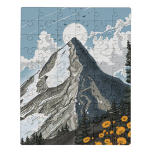 Switzerland Snow Capped Mountain Jigsaw Puzzle