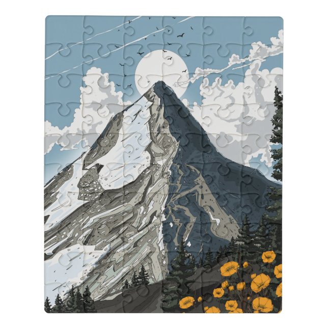 Switzerland Snow Capped Mountain Jigsaw Puzzle (Puzzle Vertical)