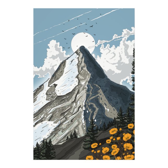 Switzerland Snow Capped Mountain Photo Print (Front)