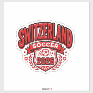 Switzerland Soccer 2026 Soccer Bold Country Typogr Sticker