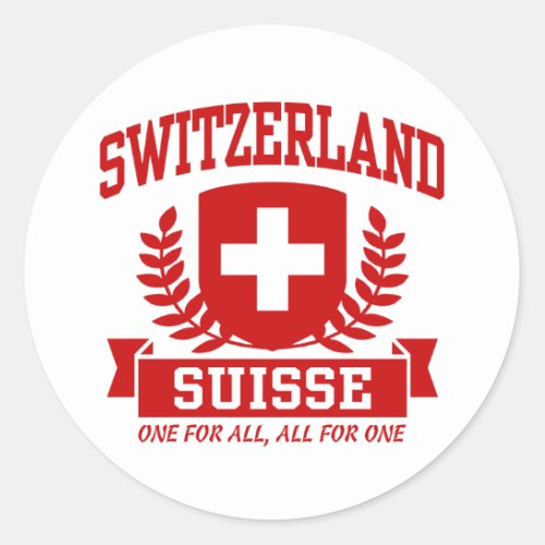 Switzerland Suisse Classic Round Sticker