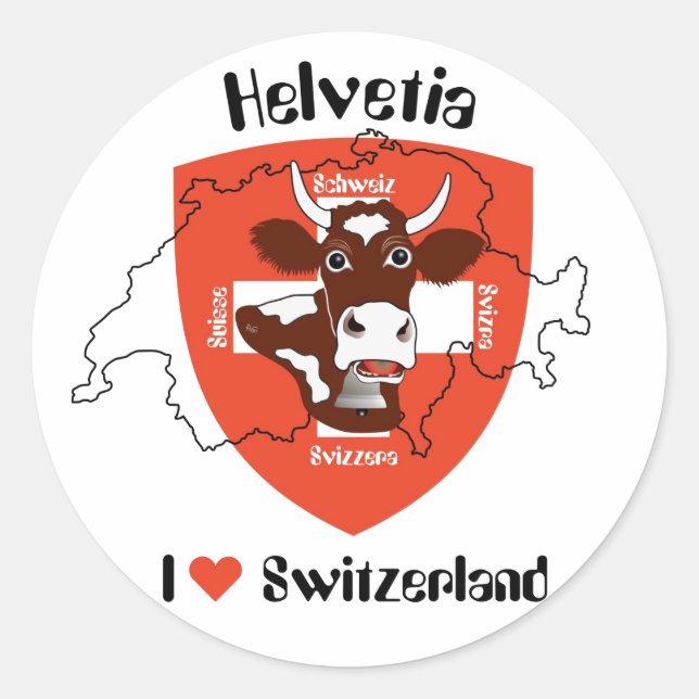 Switzerland Suisse Svizzera Svizra Sticker (Front)
