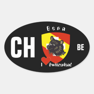 Switzerland Suisse Svizzera Svizra Switzerland Oval Sticker