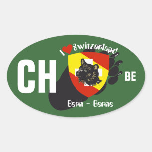 Switzerland Suisse Svizzera Svizra Switzerland Oval Sticker