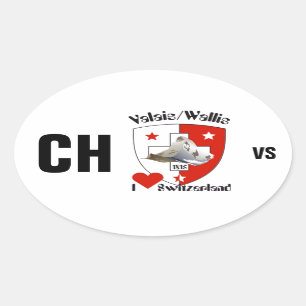 Switzerland Suisse Svizzera Svizra Switzerland Oval Sticker
