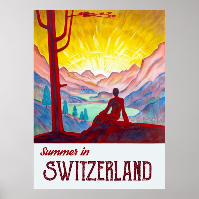 Switzerland, Sunrise Over the Mountains Poster (Front)