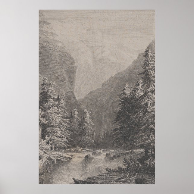 Switzerland Swiss Alps Landscape Art Poster (Front)