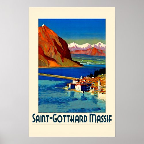 Switzerland Swiss Alps Vintage Travel Poster