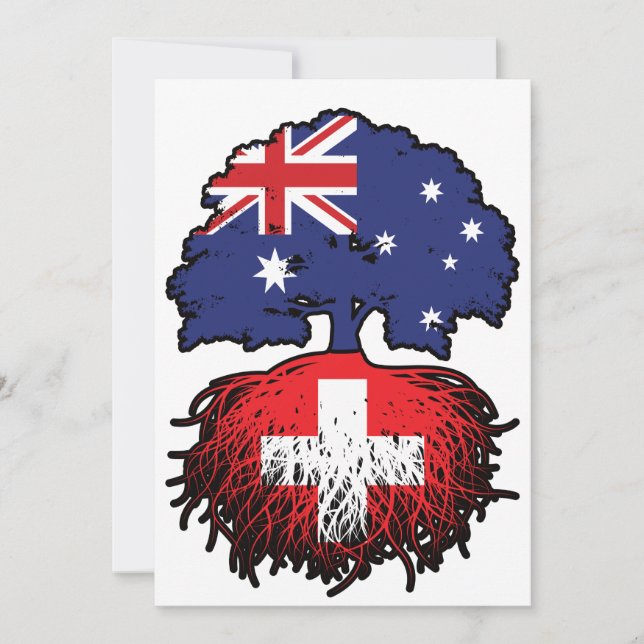 Switzerland Swiss Australian Australia Tree Roots Invitation (Front)