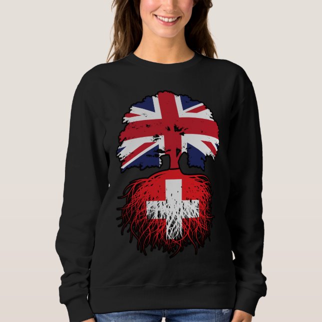 Switzerland Swiss British UK United Kingdom Sweatshirt (Front)