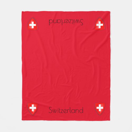 Switzerland Swiss coat of arms flag red Fleece Blanket