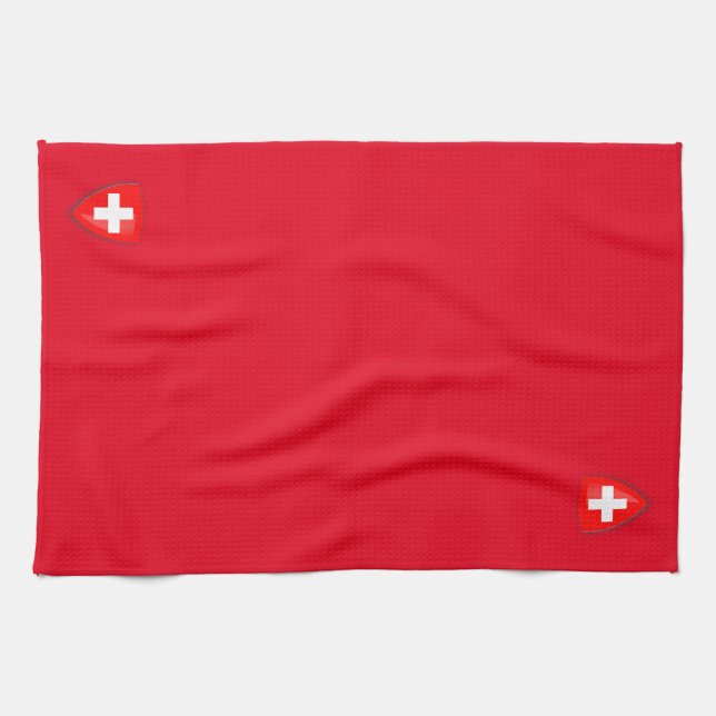 Switzerland Swiss Coat of arms red Kitchen Towel (Horizontal)