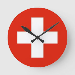 switzerland swiss country flag clock