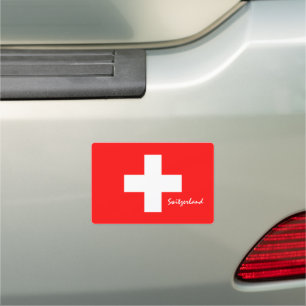 Switzerland & Swiss Flag bumper car travel sticker Magnet