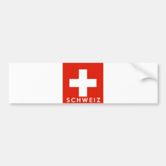 Switzerland Swiss flag country schweiz text name Bumper Sticker