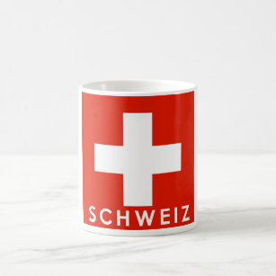 Switzerland Swiss flag country schweiz text name Coffee Mug