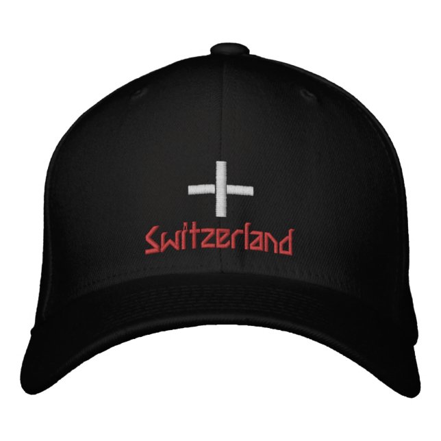Switzerland & Swiss Flag fashion / Patriots Embroidered Baseball Cap (Front)