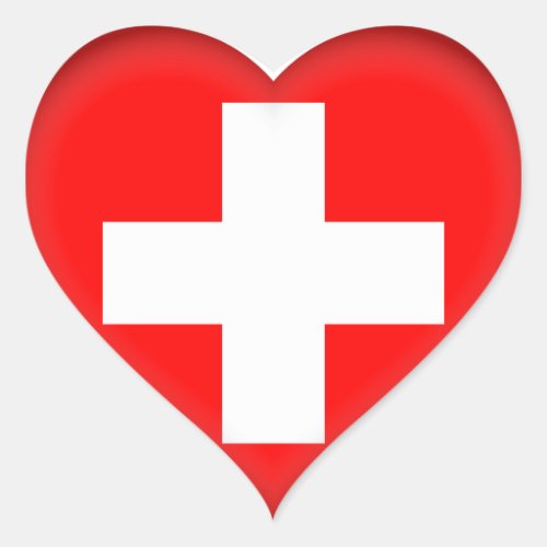 Switzerland Swiss Flag Heart Sticker