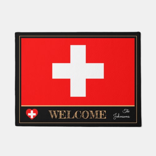 Switzerland  Swiss Flag house matssports Welcome Doormat