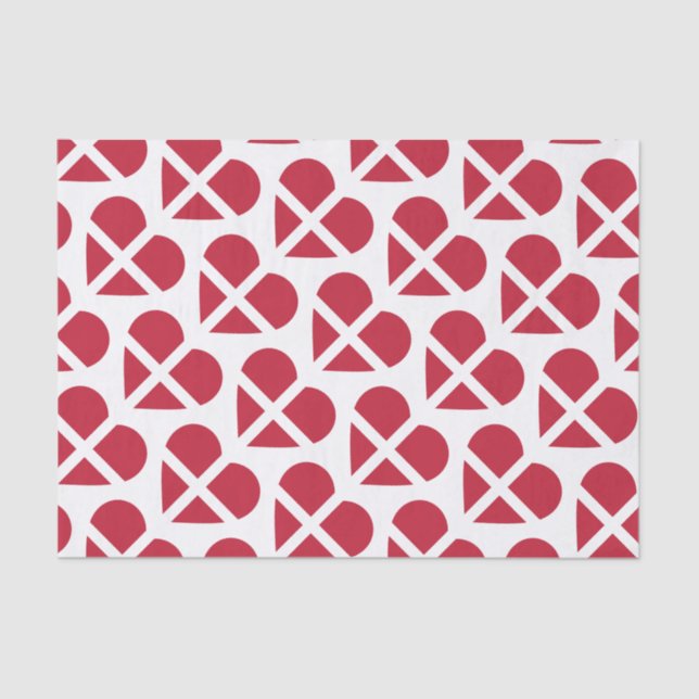 Switzerland/Swiss Flag-inspired Hearts Tissue Paper (Front)