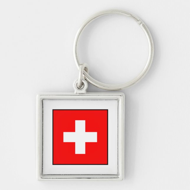 Switzerland - Swiss Flag Keychain (Front)
