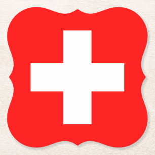 Switzerland (Swiss) Flag Paper Coaster